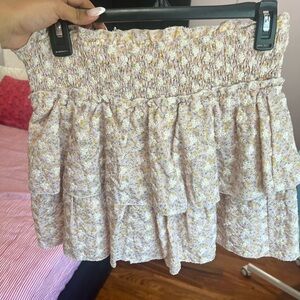 floral “storia” smocked skirt